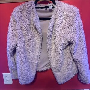 Women's Cream Faux Fur Jacket